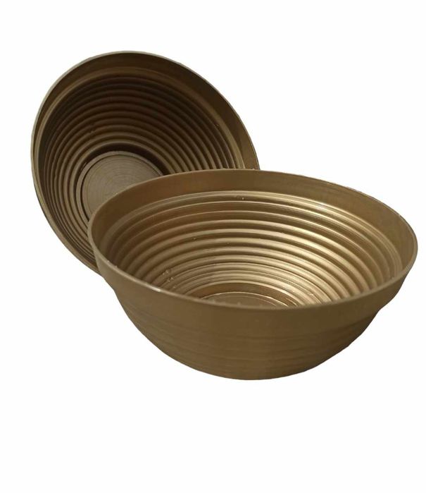 Doniczka duża okrągła prążek osłonka misa zestaw 10szt.