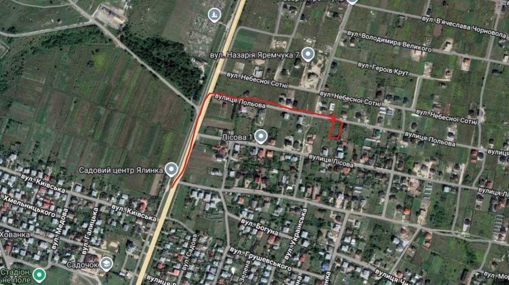 Земельна ділянка під забудову с.Біла, вул. Польова