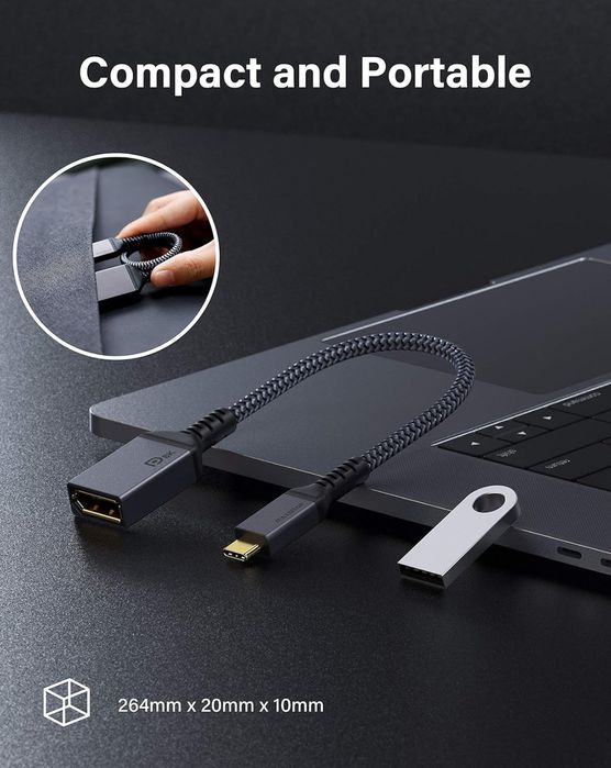 Adapter USB C DisplayPort 8K, 60Hz Maxonar