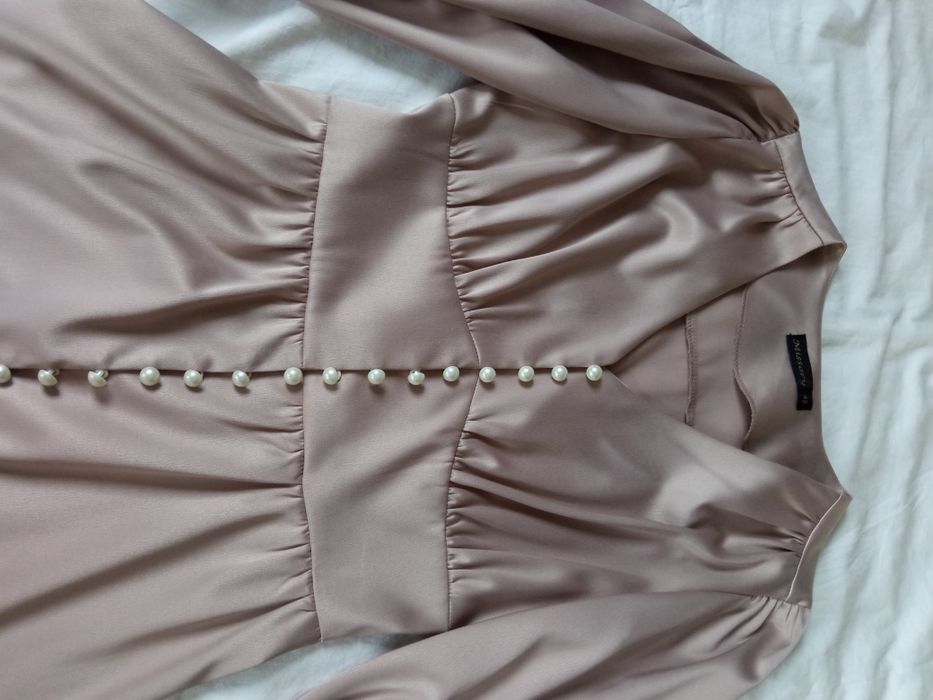 Sukienka rosegold różowa perły