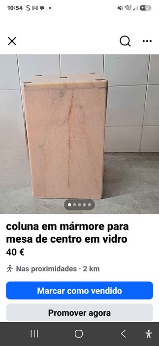 Coluna em mármore rosa