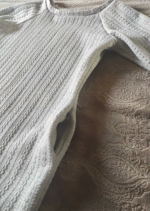 Sukienka sweterkowa szara S M L sweter kieszenie wiosna jesień zima