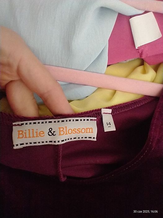 Sukienka piękny fioletowo-bordowy kolor 42