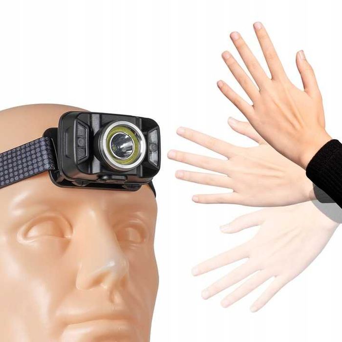 Latarka czołowa czołówka lampa LED akumulator czujnik IP66 wodoodporna