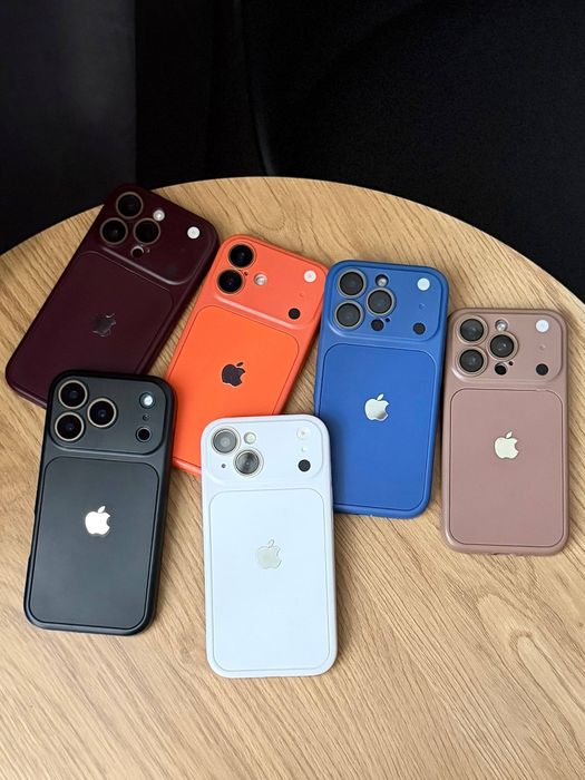 Чохол протиударний силіконовий для iPhone 15 / 16 Pro Max чехол айфон про макс имитация оранж імітація 18 закрита камера захист камери