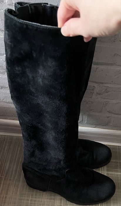 Замшевые      сапоги