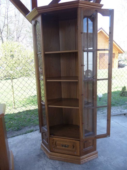 dębowy zestaw  narożna witryna  komoDA stan bdb DOWÓZ WYSYŁKA