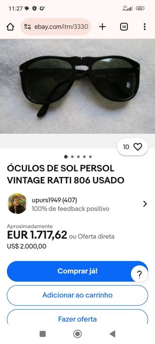 Óculos persol dobráveis  antigos dos anos  70