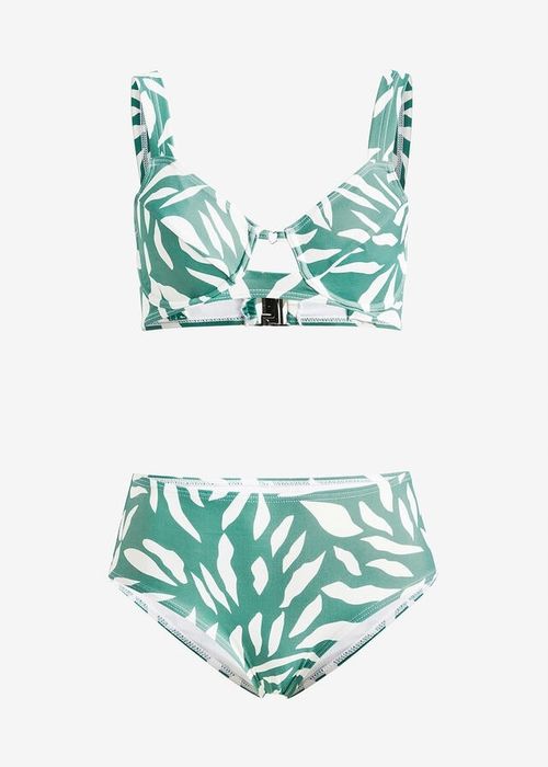 B.P.C bikini biało-zielone na fiszbinach minimizer z figami 42 (80C).