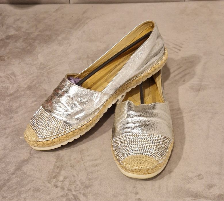 Espadryle srebrne 39
