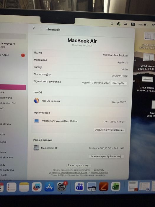 MacBook Air 13” M4 2025 16 GB RAM