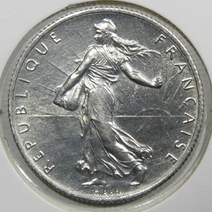 FRANÇA — 2 Francos — 1917 PRATA 835%
