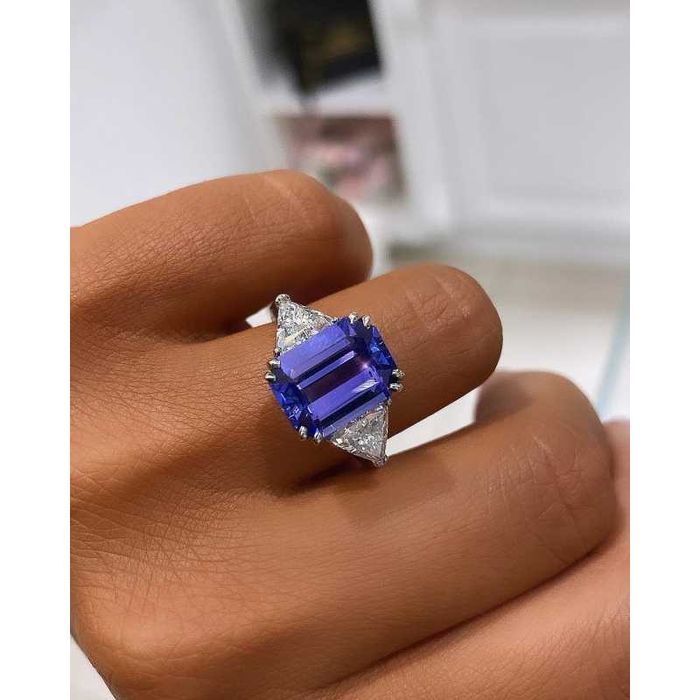 Pierścionek z tanzanitem 3.94ct i diamentami