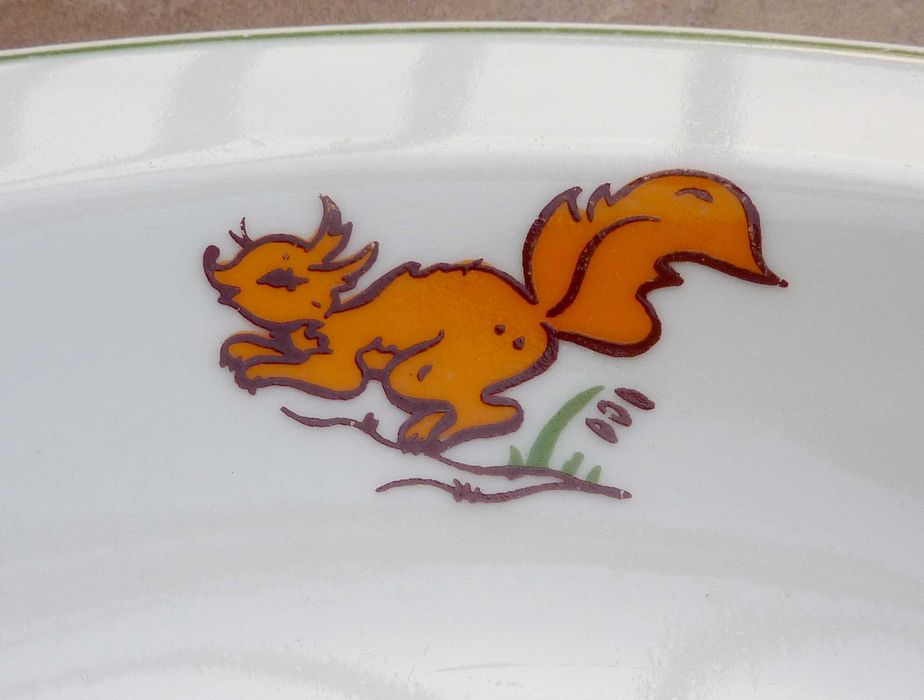 talerz dla dziecka - głęboki - Lubiana - porcelana dziecięca - PRL