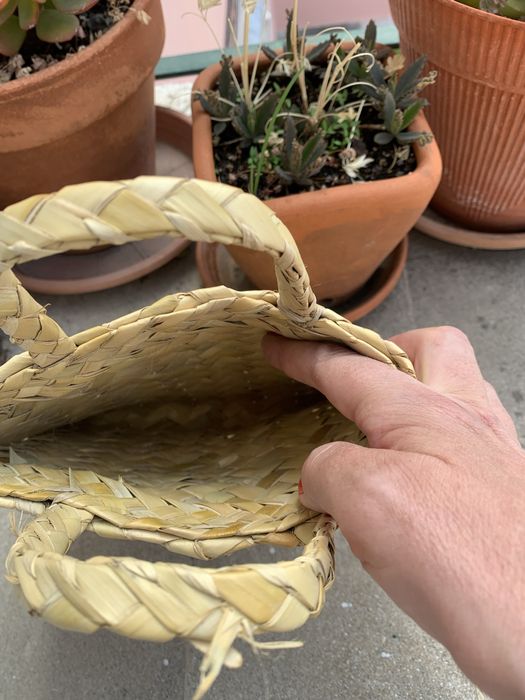 Bolsa folha palmeira cana alças artesanal República Dominicana Novo 01