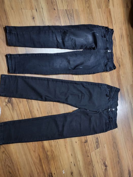 Czarne jeansowe spodnie wysoki stan. R. 44 XXL.