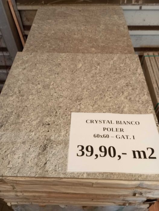 Netto Crystal Bianco gres zdobiony poler 60x60