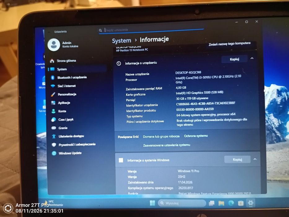 HP Pavilion 15 i3 2.10 GHz