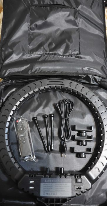 Мощная кольцевая led лампа rl 18 проф. лед лампа 45см  штатив