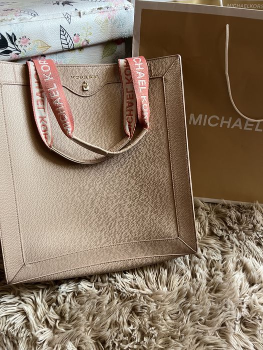 Michael Kors torba shopper shopperka do ręki na ramionach beż