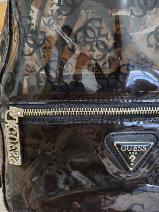 Mochila Guess preta transparente