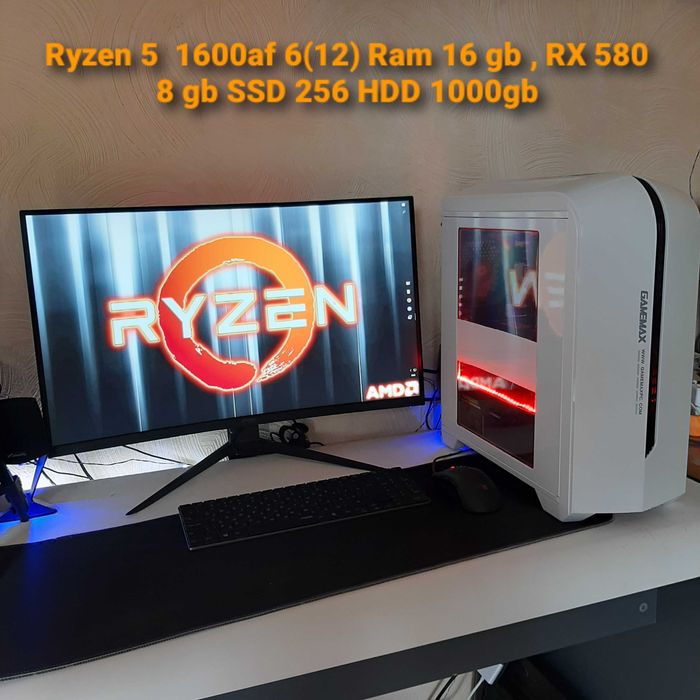Ryzen5 Ram16 GTX 1070ti oc 8gb  ssd500 hdd 1тb  пк игровой компьютер м