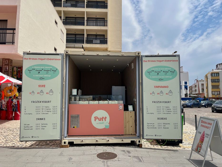 Contentor para venda de gelados, bar, café, gaufres.