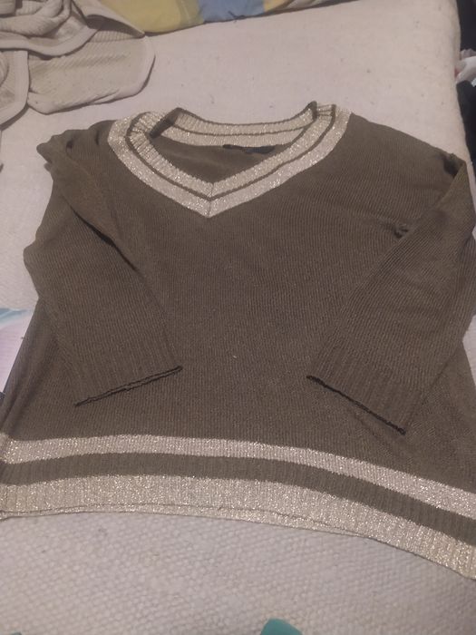 Camisola de malha da elogy tamanho S tons de castanho impecável - oferta dos portes de envio