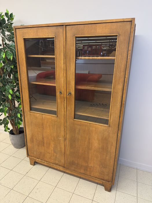 Ładna dębowa biblioteka witryna lite drewno dowóz wysyłka
