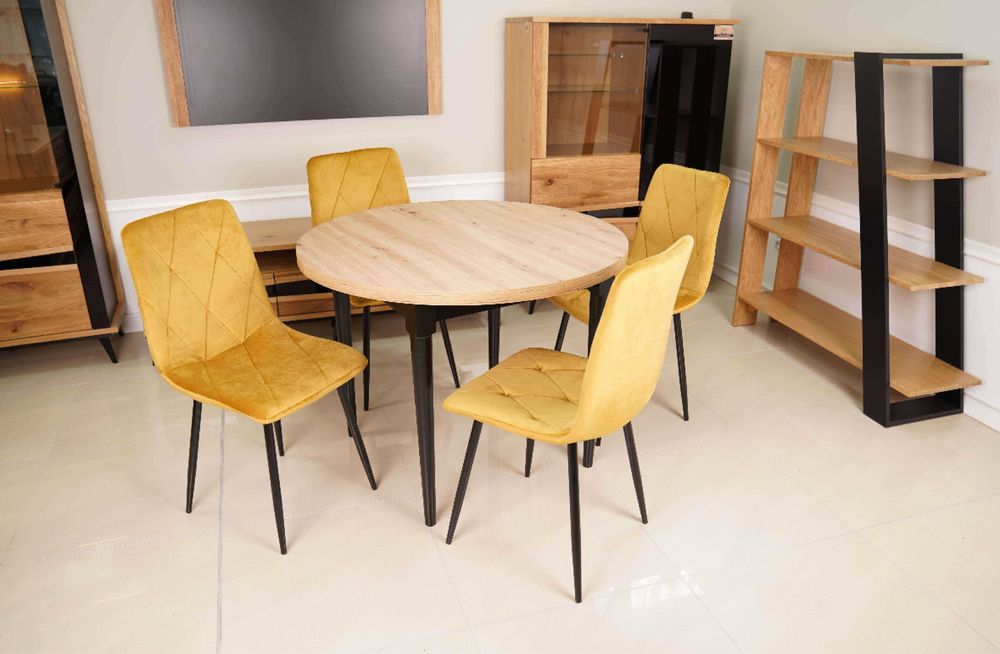 Stół z krzesłami okragły stół +4 krzesła