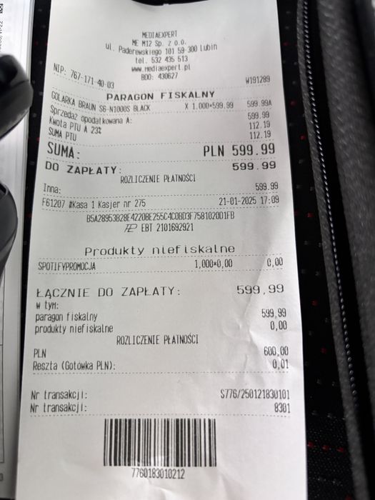 golarka braun s6 nowa komplet