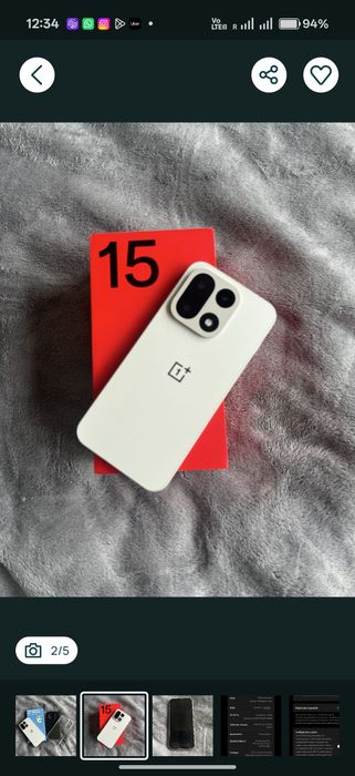 OnePlus 15 – 256GB/16GB RAM – Biały – JAK NOWY! + pudełko i gwarancja