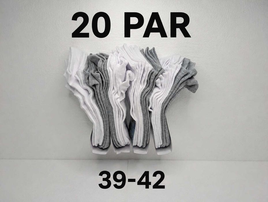 Skarpetki stopki Livergy 20 par 39-42 białe i szare NOWE