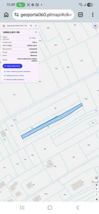 Działka budowlana 630 m² – Polanka, gm. Myślenice