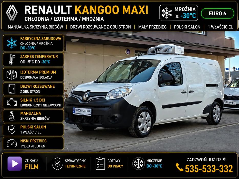 Renault Kangoo Maxi  Chłodnia / Izoterma -30 Salon Polska 1właściciel 90 000 km ! Film