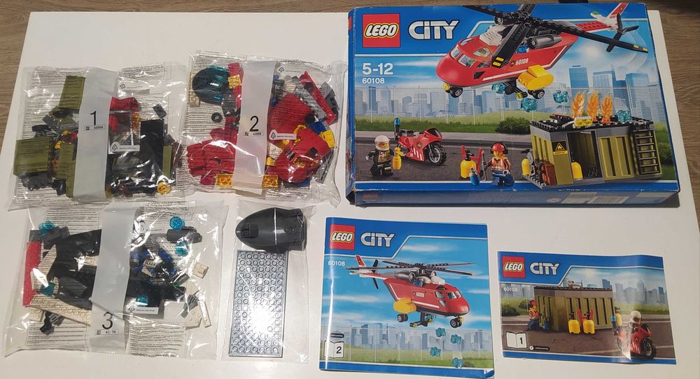 OKAZJA -40% * Klocki Lego City 60108 Helikopter Strażacki motor straż