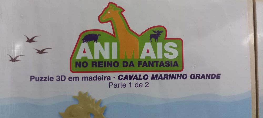 Puzzle 3D em Madeira Cavalo Marinho Grande animais