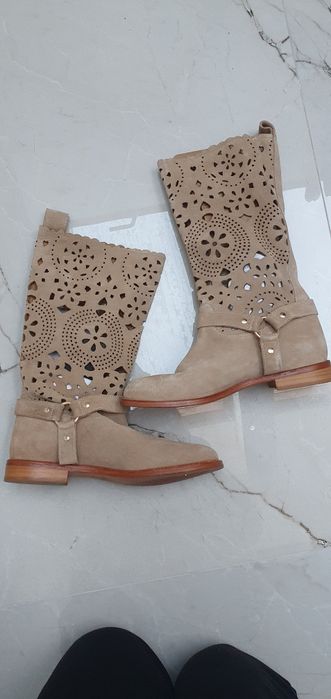 Kozaki na lato Twinset ze skóry naturalnej nowe