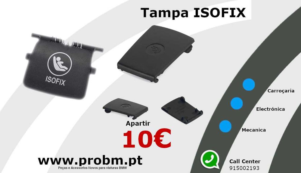 Tampas Isofix NOVAS p/ BMW