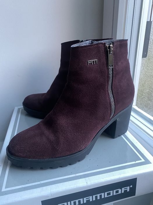 Bordowe botki Primamoda 38
