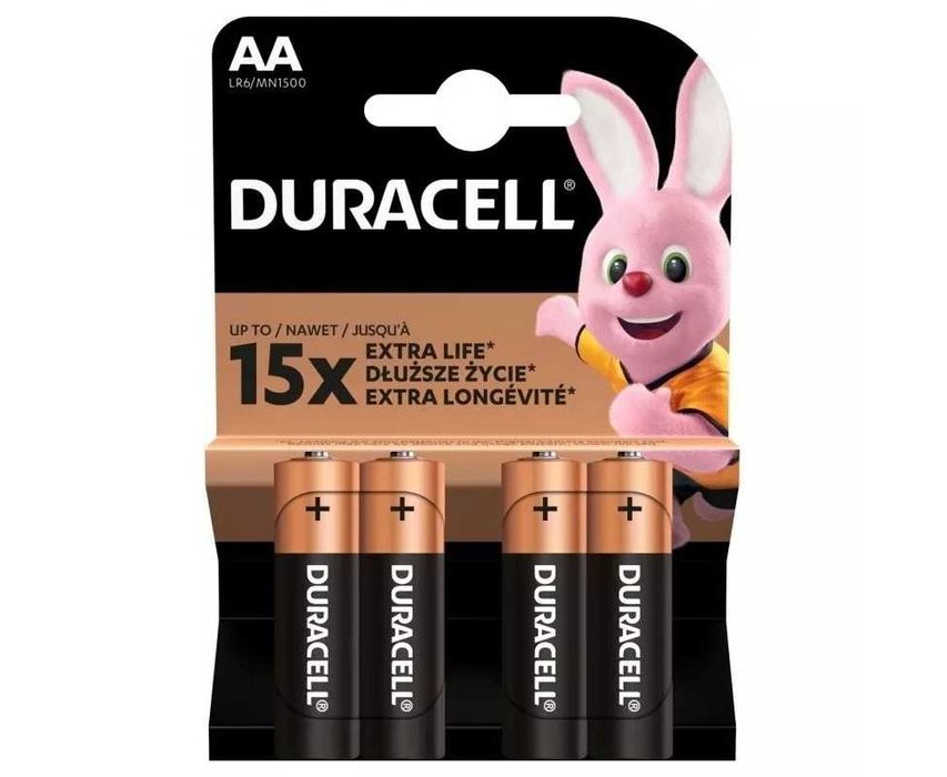 Baterie alkaliczne DURACELL EXTRA LIFE LR6 AA 1.5V BLISTER 4 sztuki
