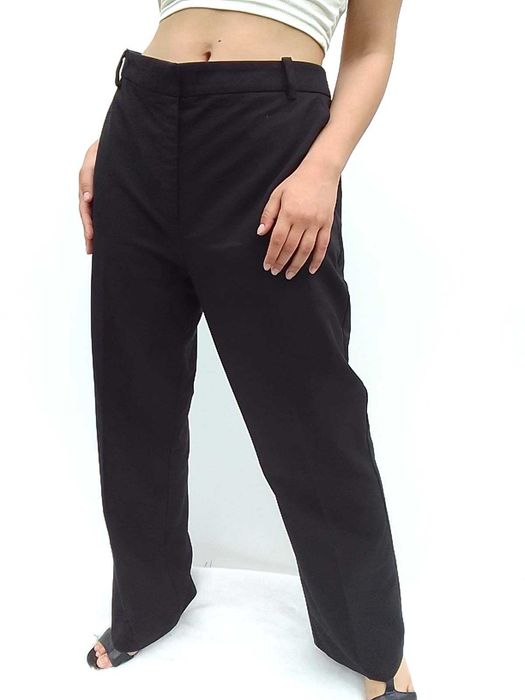 Asos jak nowe czarne spodnie szerokie nogawki wysoki stan 14 XL