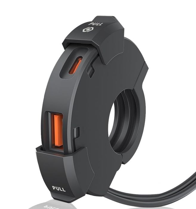 Carregador de telemóvel circular para moto