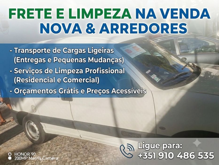 Fretes, entregas e limpezas