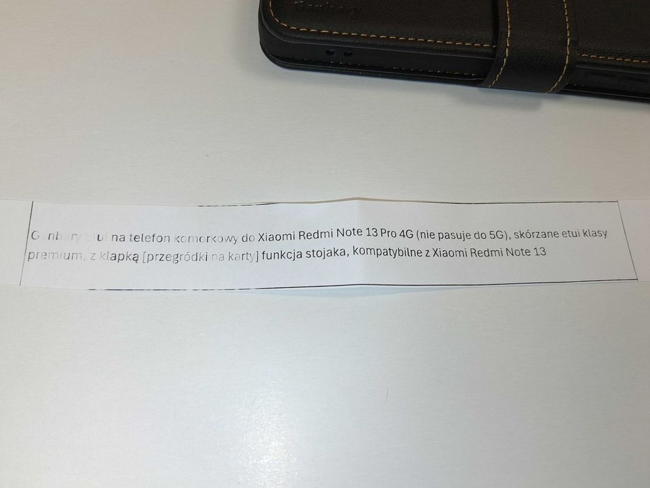 Z260 Etui Ganbary Xiaomi Redmi Note 13 Pro 4G Portfel Skóra Czarny