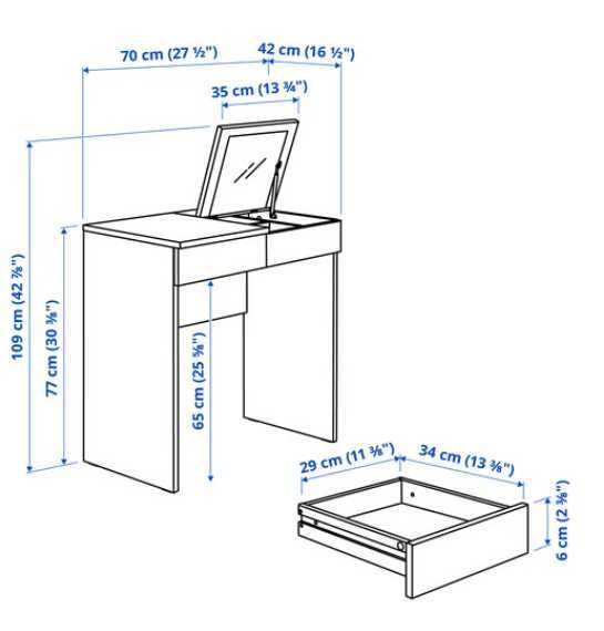 Toaletka biurko IKEA Brimnes