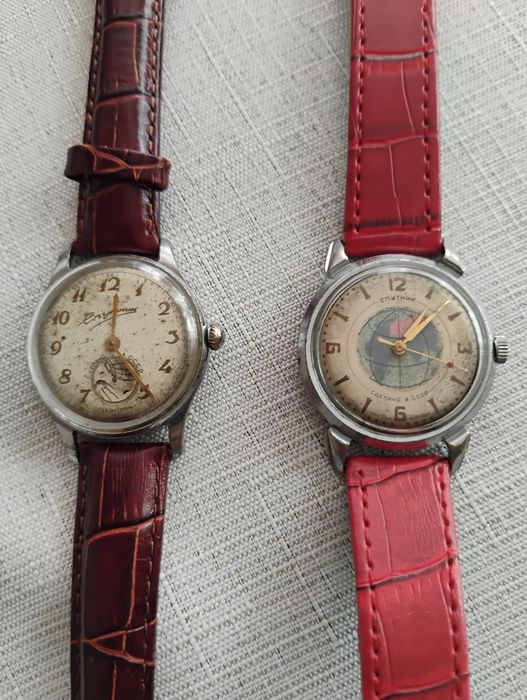 Zegarki radzieckie sputnik . 700  zł za 2 sztuki.Vintage, soviet lata60` pobieda , start ,poljot.