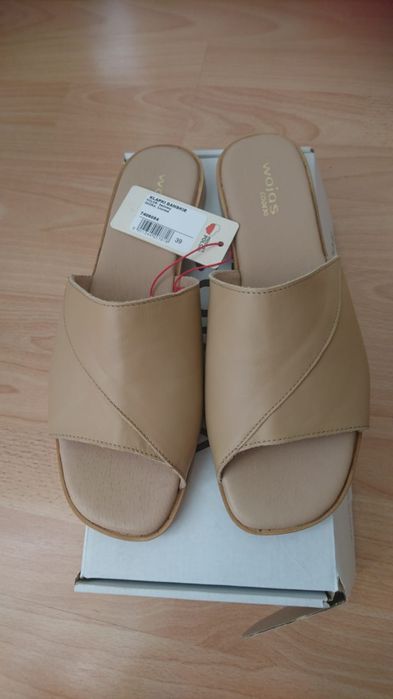 Klapki damskie Wojas, skorzane,