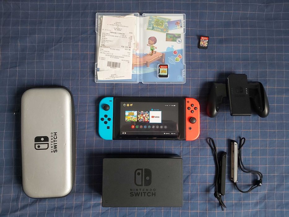 Nintendo Switch V1, Animal Crossing, Mario Kart, Etui Grodzisk