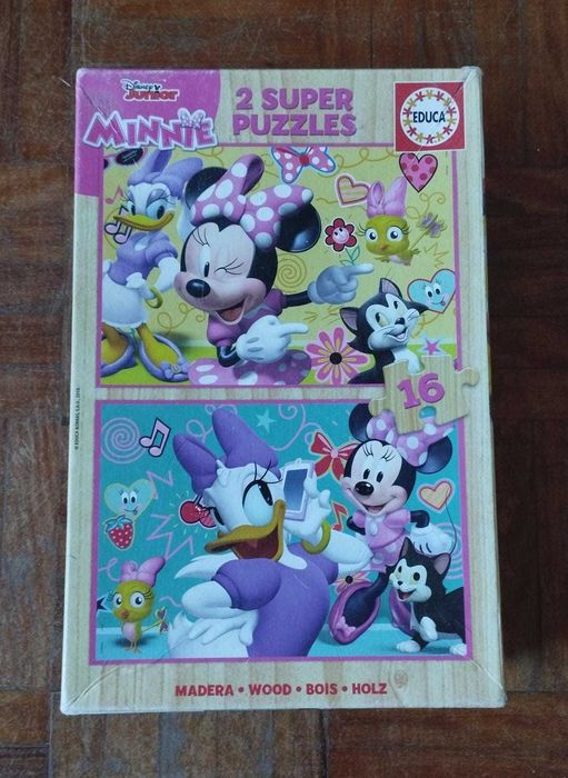 Puzzle Minnie e Margarida Disney - 2 puzzles em madeira